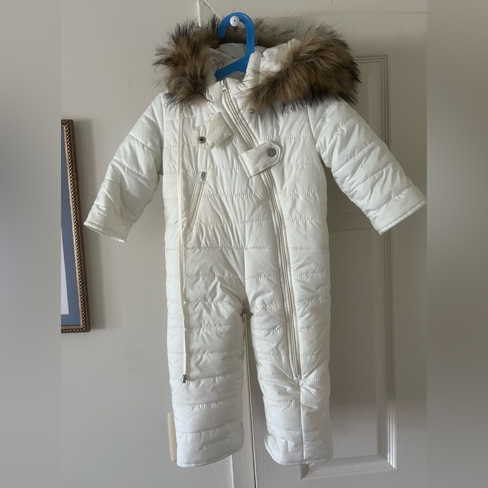 White Baby snowsuit